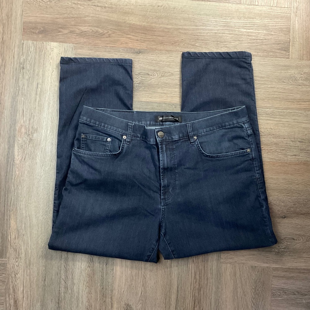 TravisMathew Straight Leg Stretch Denim Jeans Mens 36x26.5 Dark‎ Wash Indigo